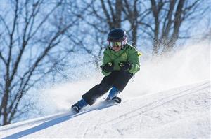 Young boy skiing